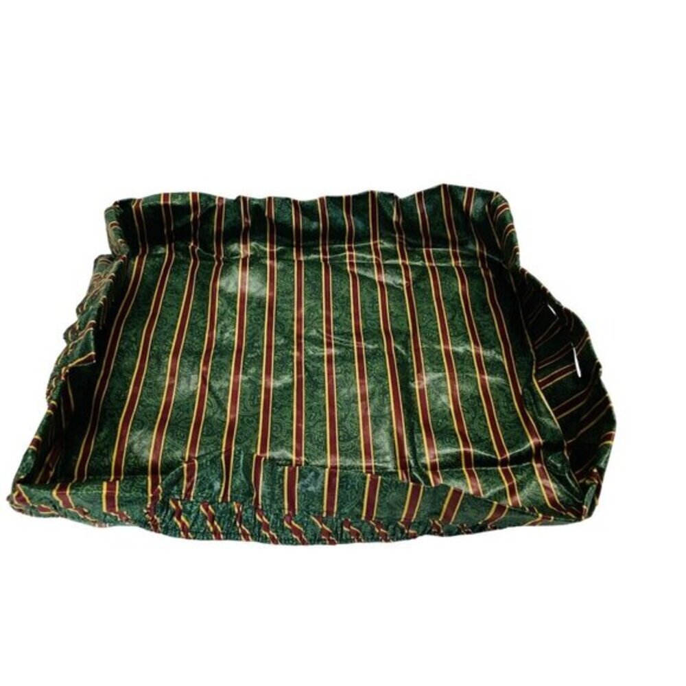 Longaberger Serving Tray Liner Green Stripe Fabric